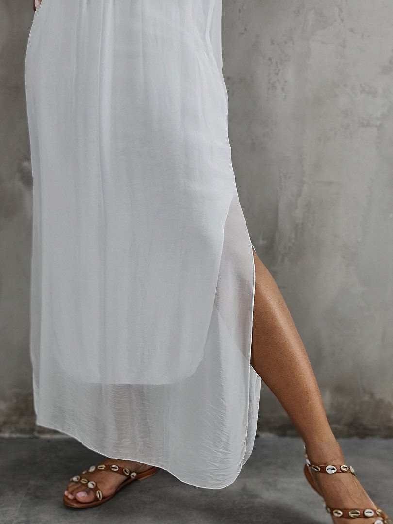 Комплект Segreto шёлковый платье и накидка белый, фотография №5