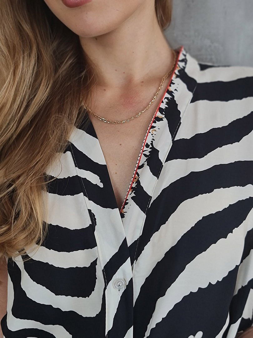 Платье Segreto с принтом "Зебра" и орнаментом чёрное/молочное, фотография №4