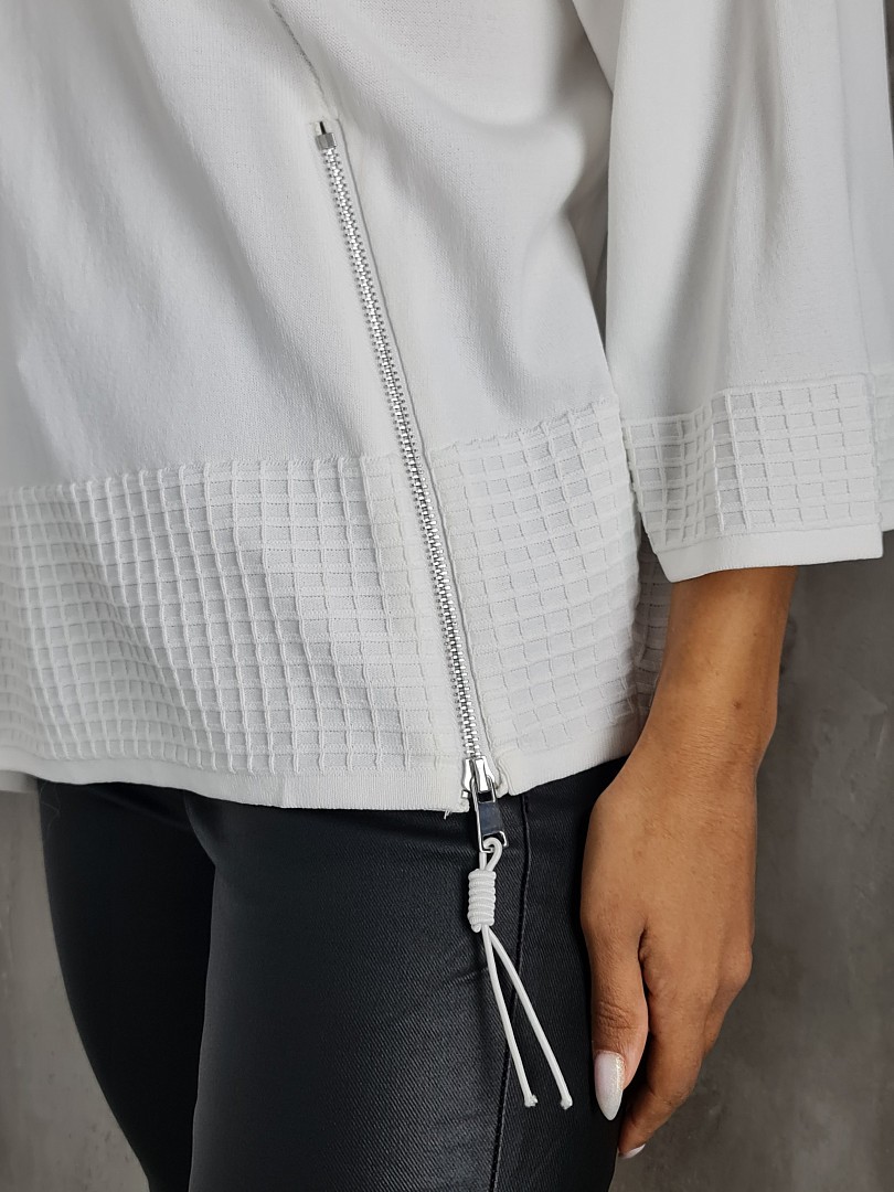 Джемпер BEAUTY WOMEN с декором молния молочный, фотография №3