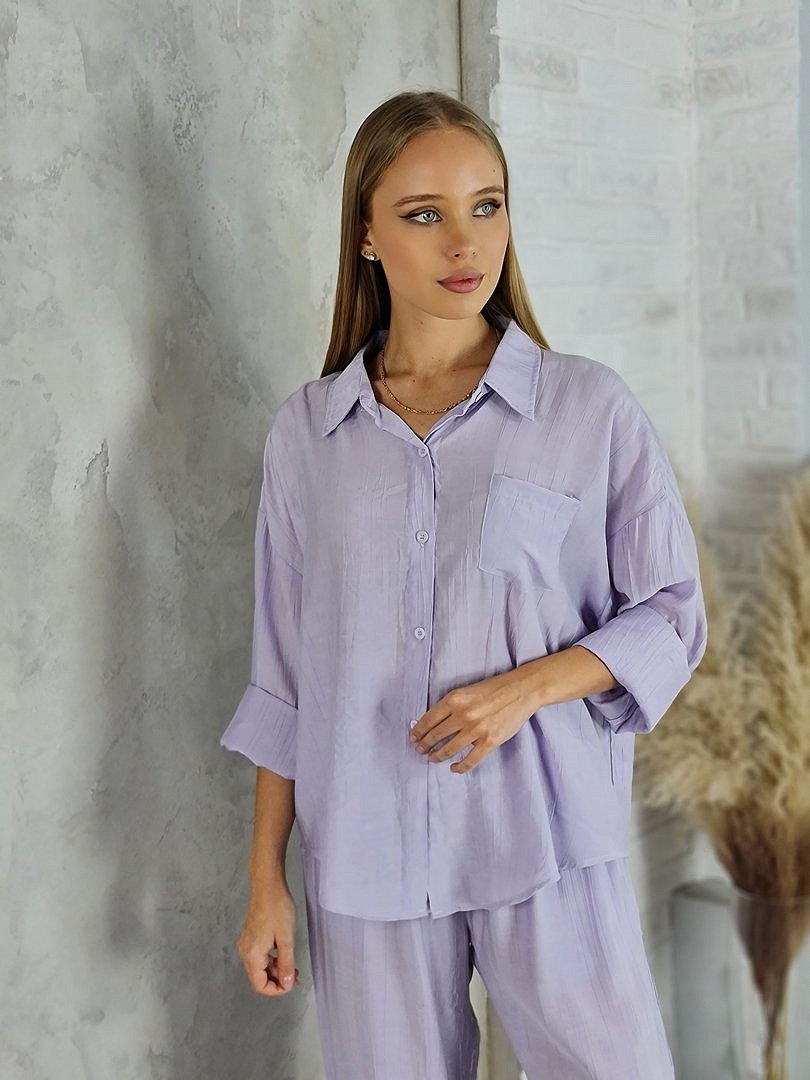 Костюм My Star Collection рубашка и брюки лавандовый, фотография №2