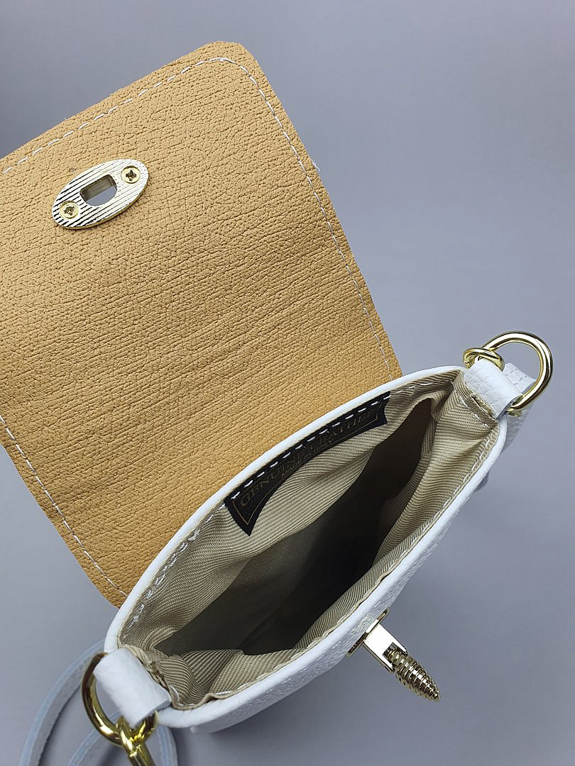 Клатч My Little Italy с золотой застёжкой "Мотылёк" белый, фотография №6