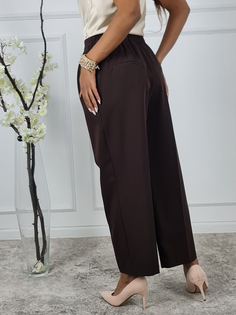 Брюки imperial с защипами на застежке резинка сзади шоколад, фотография №3