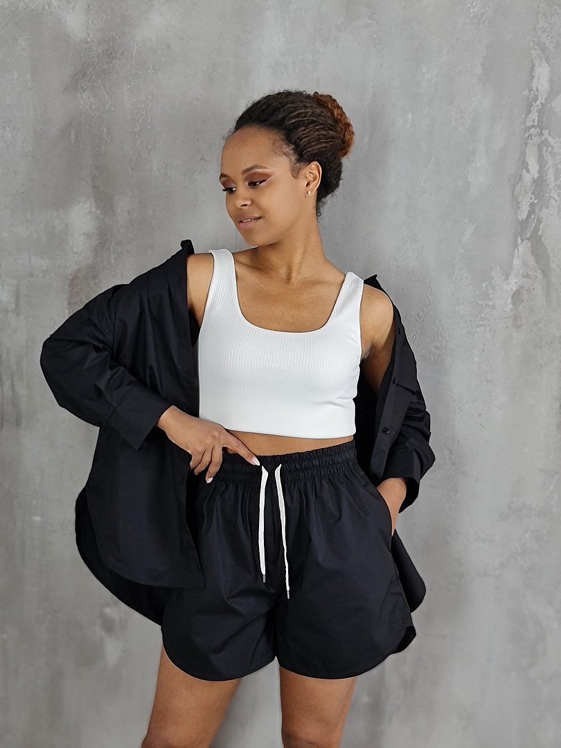 Костюм Vicolo рубашка и шорты чёрный, фотография №4