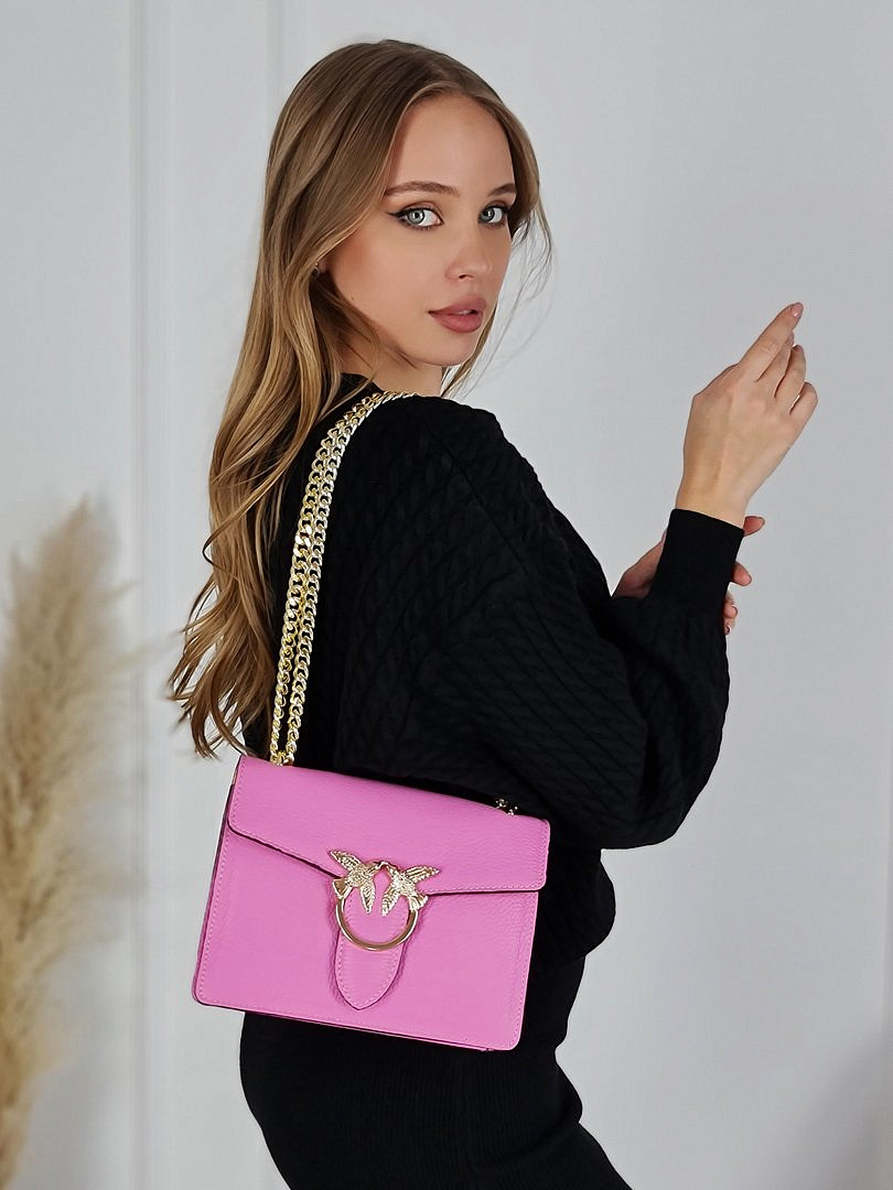 Сумка My Little Italy с золотыми птичками розовая, фотография №1