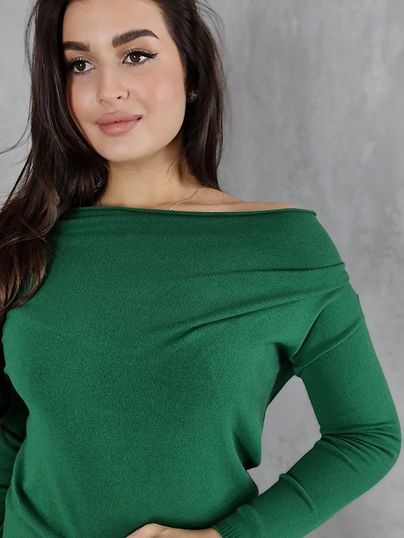 Джемпер Kontatto с широким воротом зелёный, фотография №4