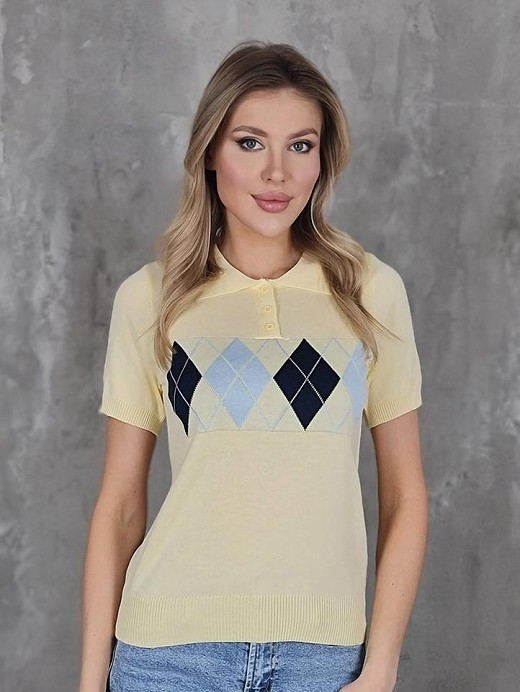 Поло by clara с ромбами желтое