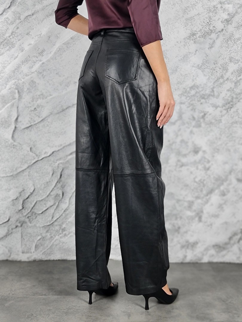 Брюки vicolo натуральная кожа черные, фотография №2