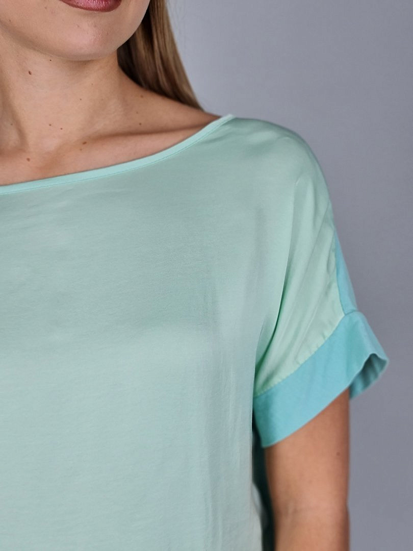 Кофта Y Two комбинированная атлас и хлопок мята , фотография №3