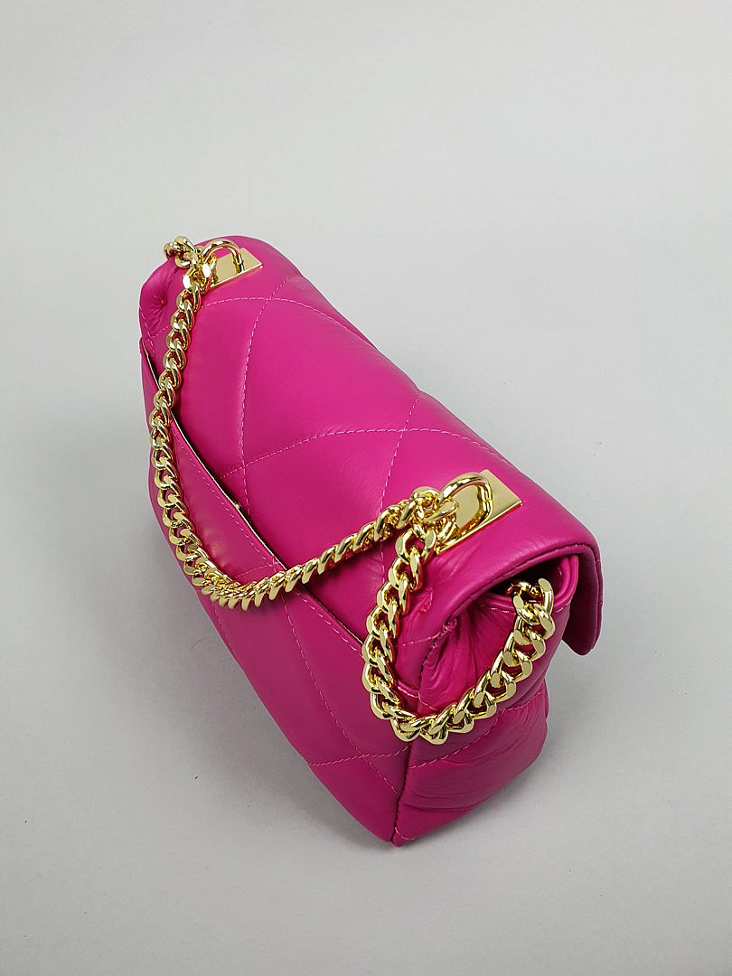 Сумка My Little Italy стёганая с ремешком-цепью фуксия , фотография №6