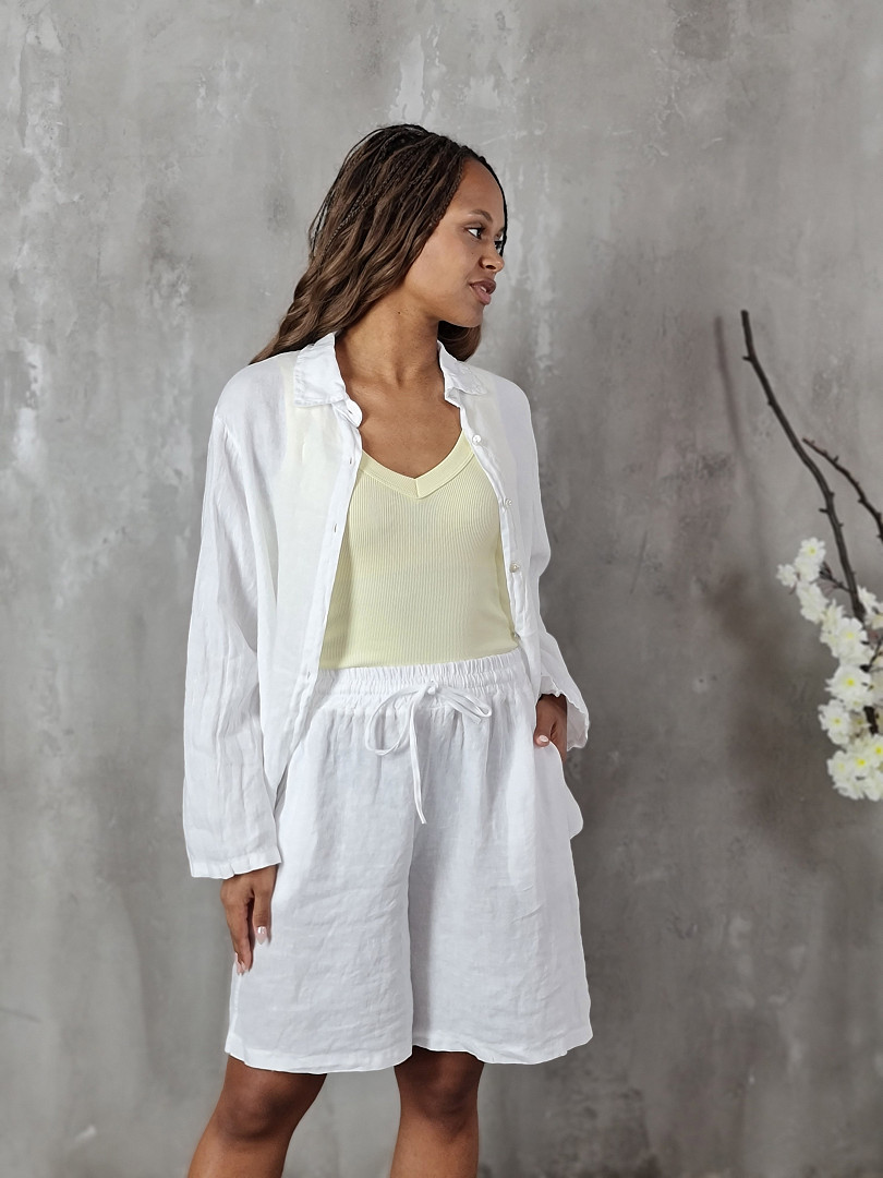 Костюм Zelante рубашка шорты белый, фотография №1