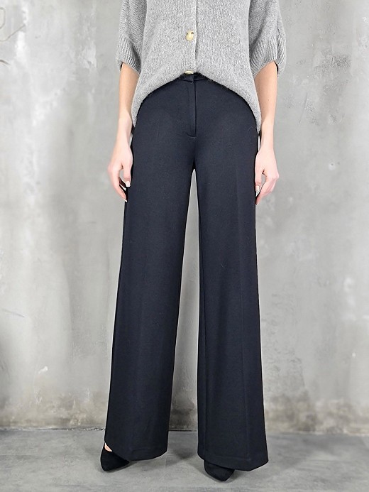 Брюки Imperial прямые классические в мелкий рубчик черные