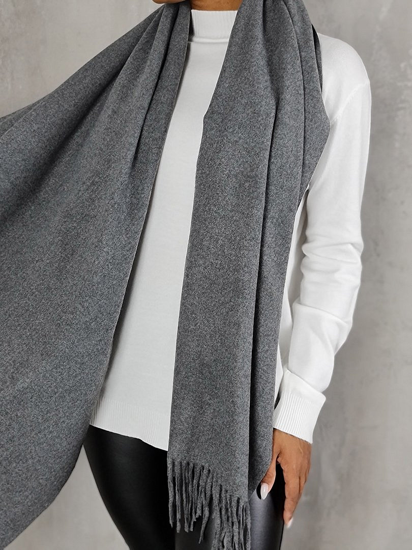 Палантин Grace однотонный серый, фотография №4