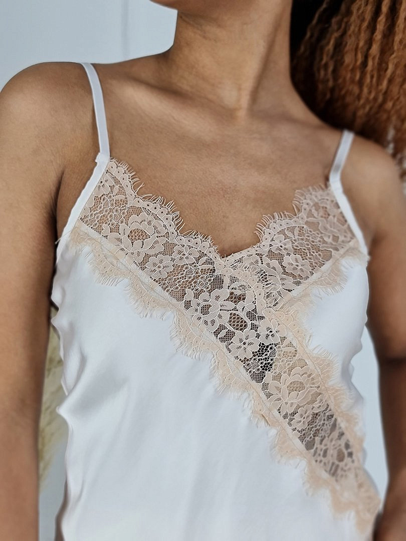 Костюм Saiph топ и брюки с кружевом кремовый, фотография №7