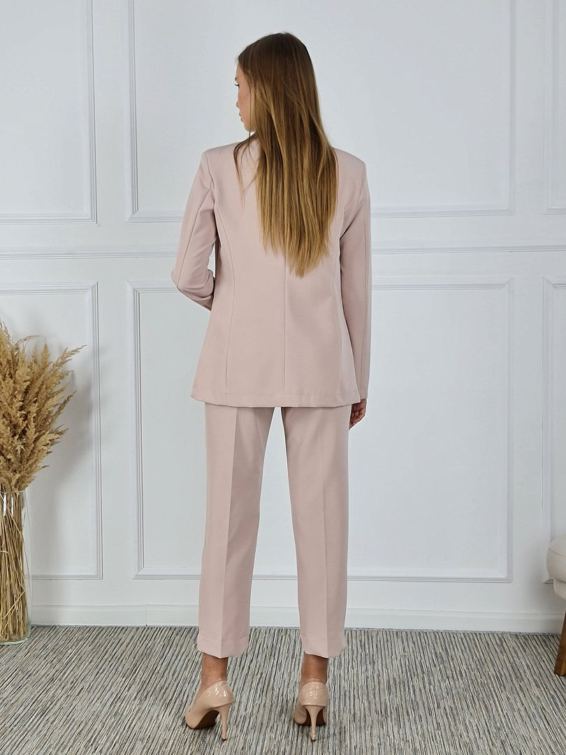 Костюм Maryley пиждак и брюки на резинке пудровый , фотография №3