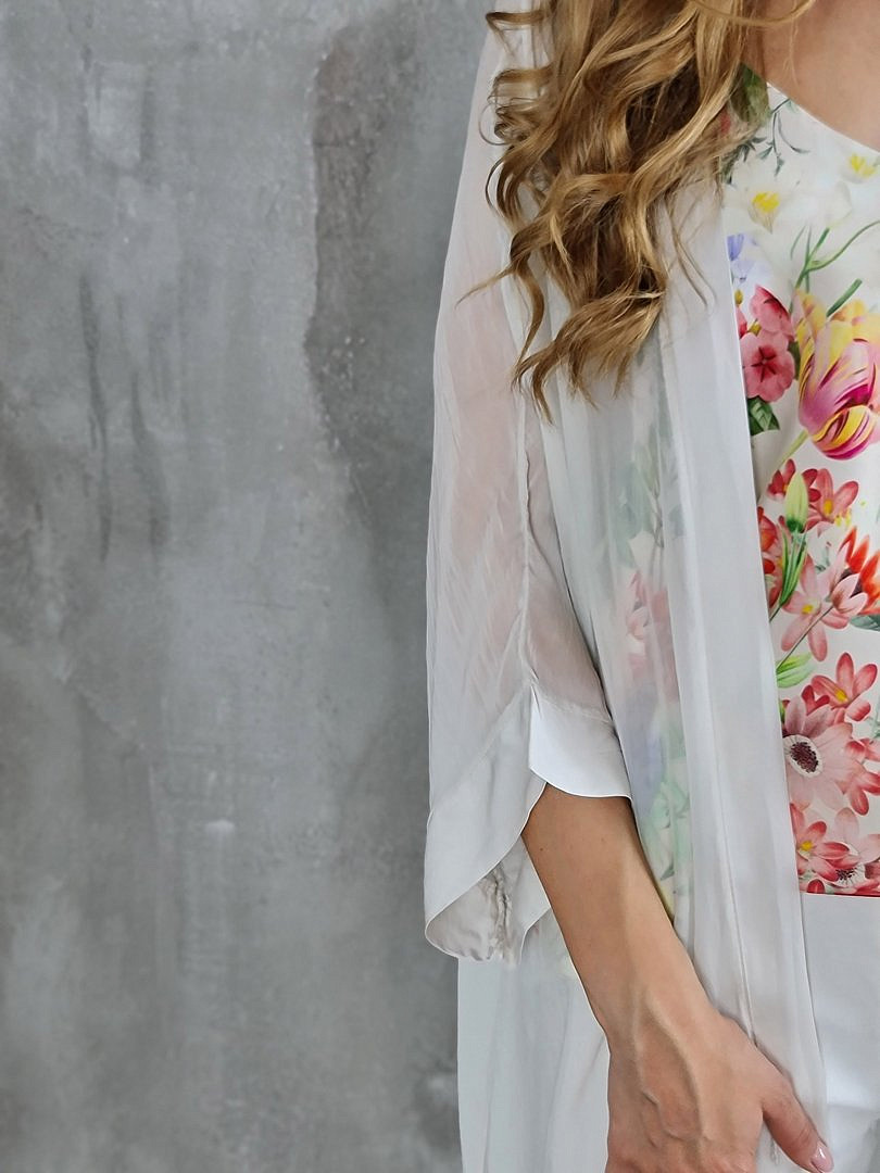 Накидка Pura Seta длинная шёлковая кремовая, фотография №4