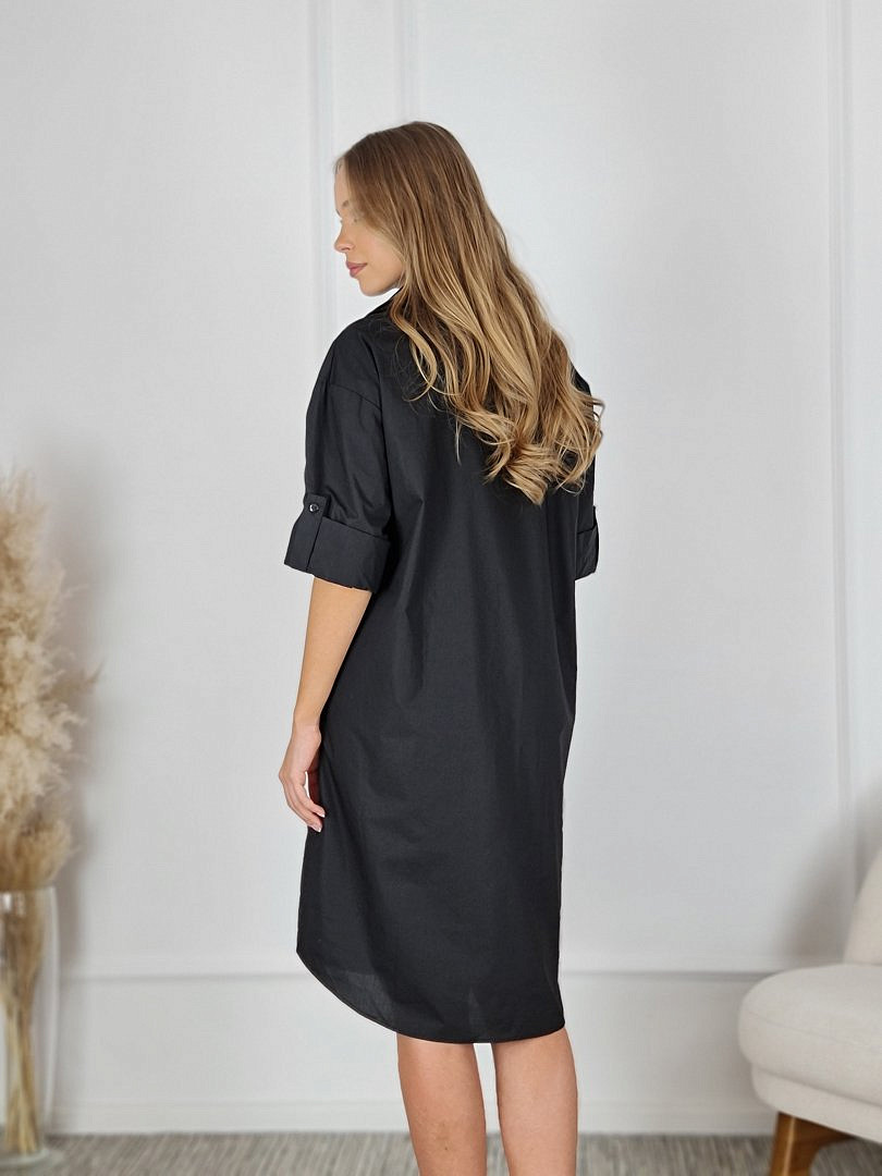 Платье-рубашка CLOTHÉ миди на пуговицах чёрное , фотография №3