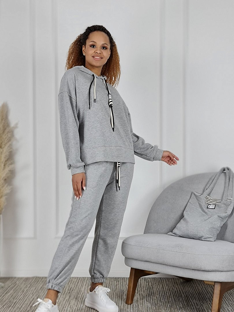 Костюм Joleen худи, брюки и сумка серый, фотография №1
