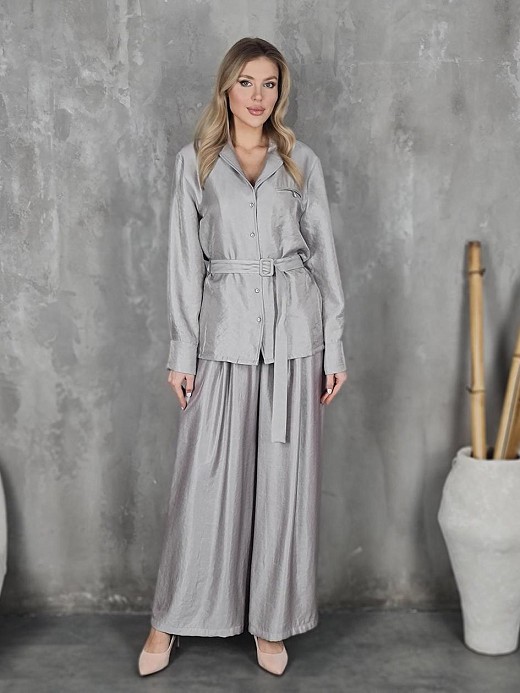 Костюм CLOTHÉ рубашка + брюки серебристый