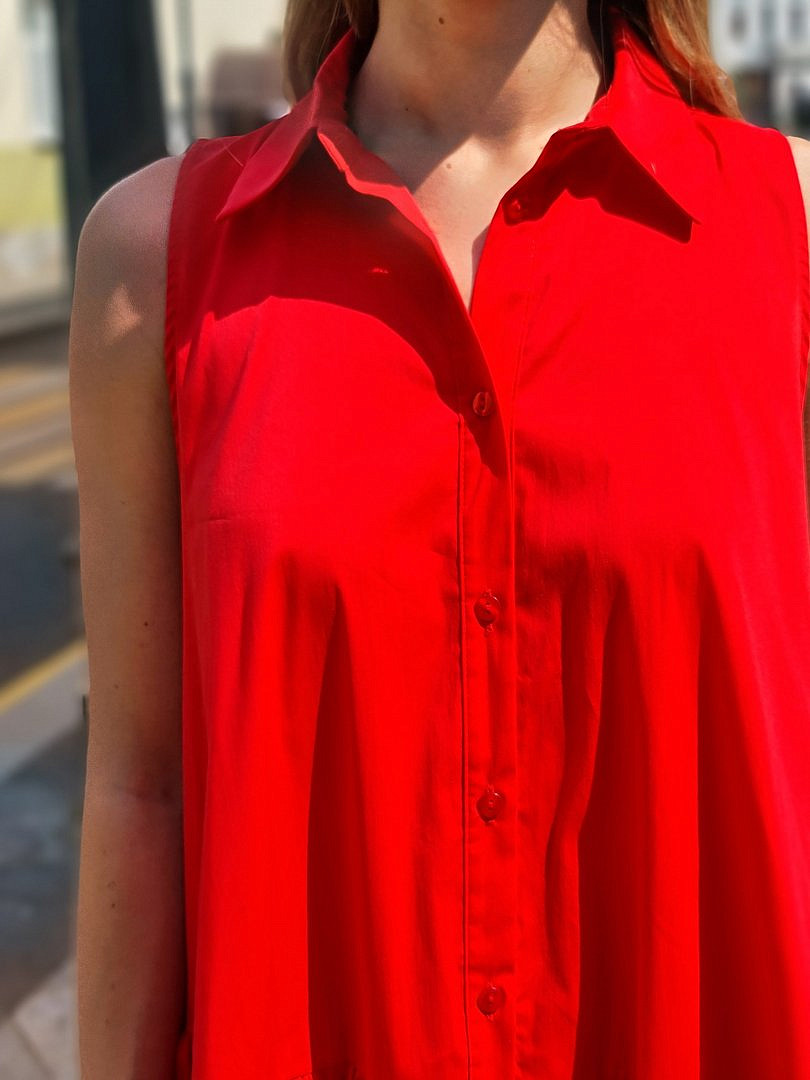 Платье Imperial короткое без рукавов красное (Rosso), фотография №4