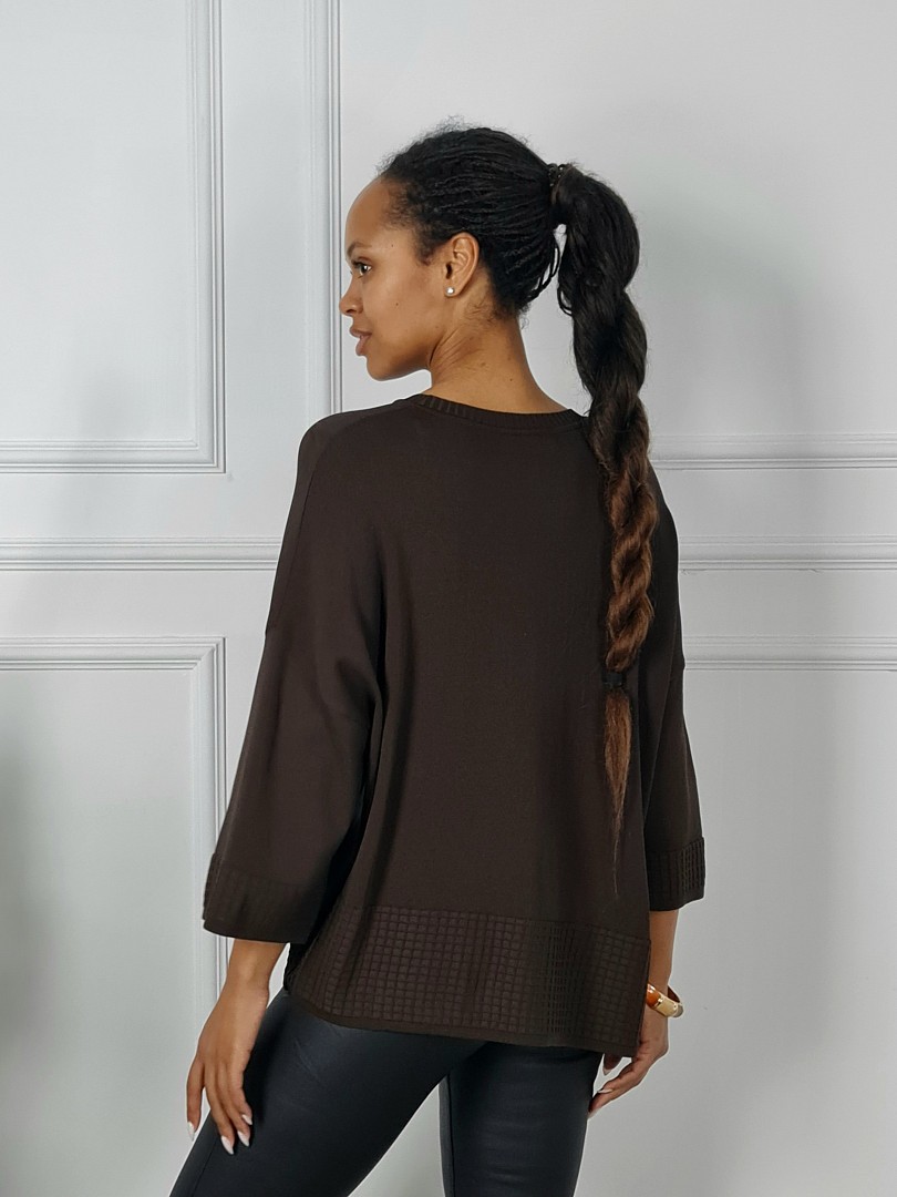 Джемпер BEAUTY WOMEN с декором молния шоколад, фотография №2