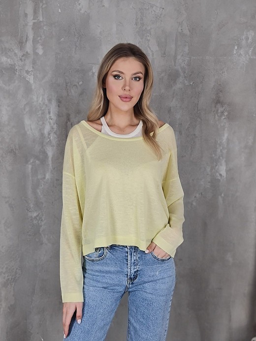 Джемпер Mitica&Co. вырез U с майкой желтый