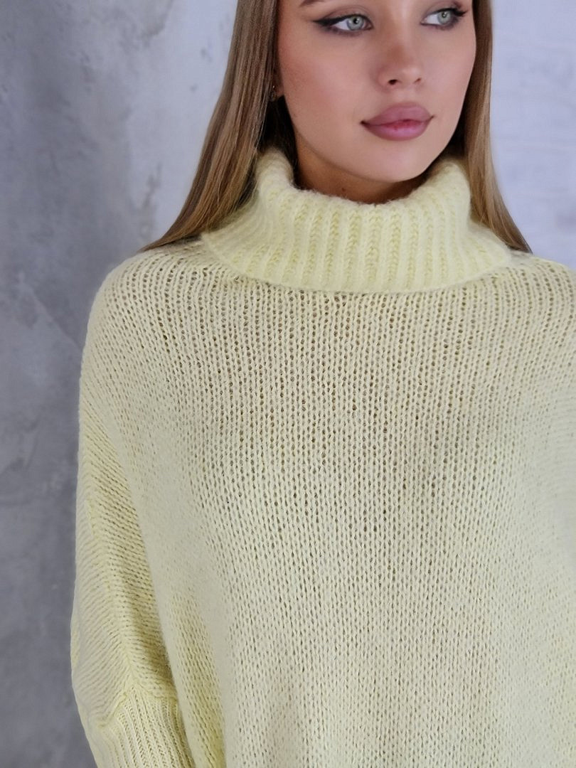 Джемпер Imperial пушистый с высоким воротом жёлтый, фотография №3
