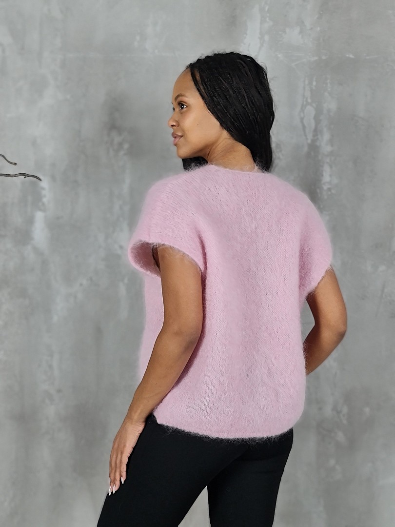 Жилет кид мохер плотная вязка бабл гам, фотография №3