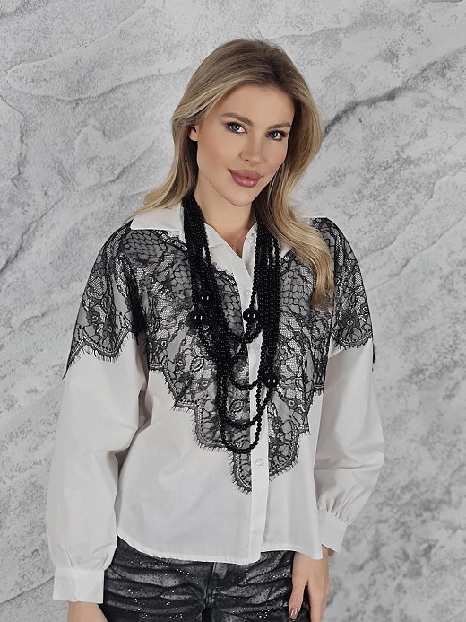 Ожерелье длинное из бусин черное