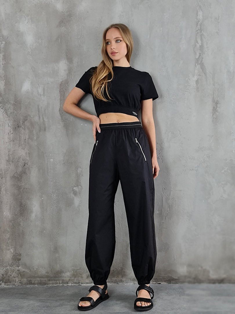 Брюки-джоггеры Imperial спортивные с эластичным поясом чёрные, фотография №2