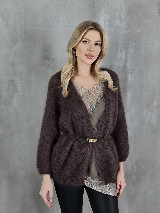 Ремень золотая прямоугольная застежка шоколад