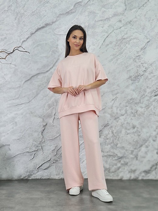 Костюм MOOIJ с блестками футболка и брюки пудра