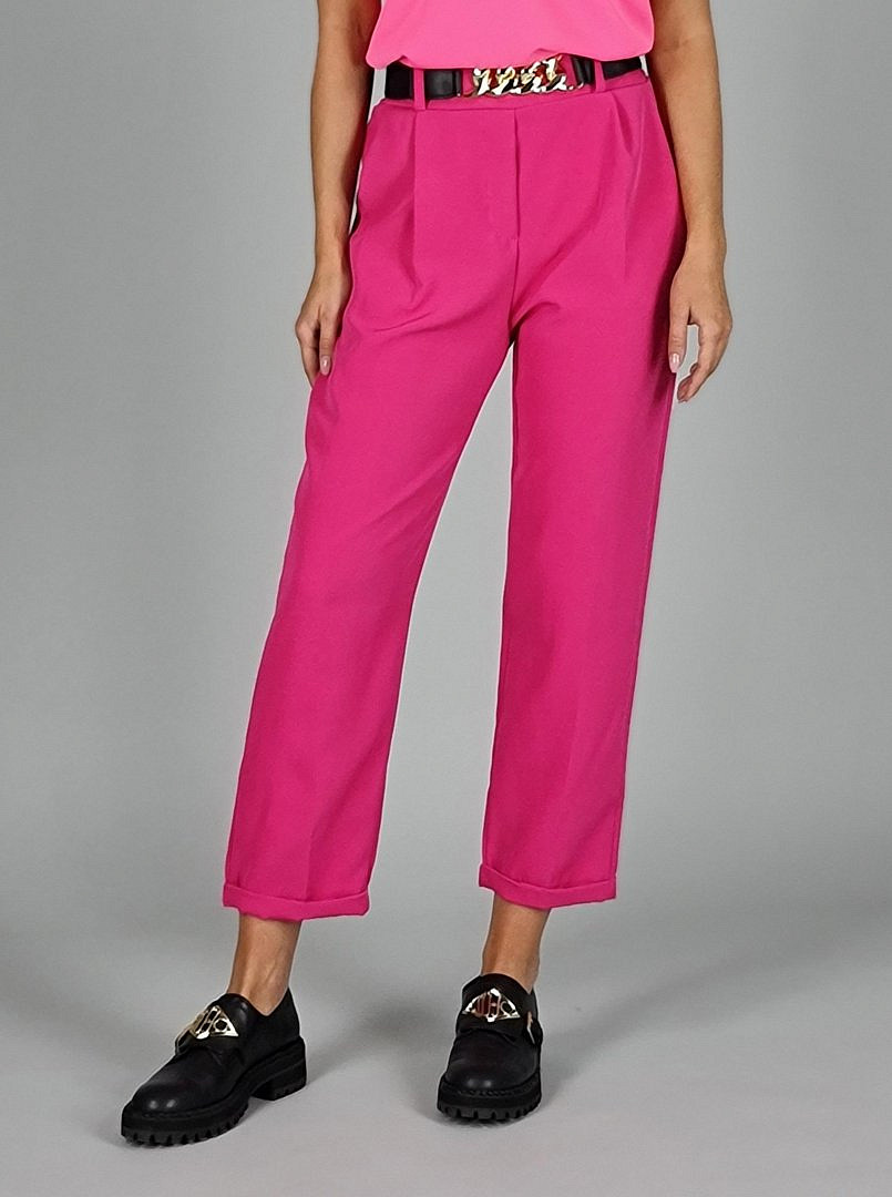 Брюки PC Fashion и эластичный пояс с золотой деталью фуксия, фотография №1