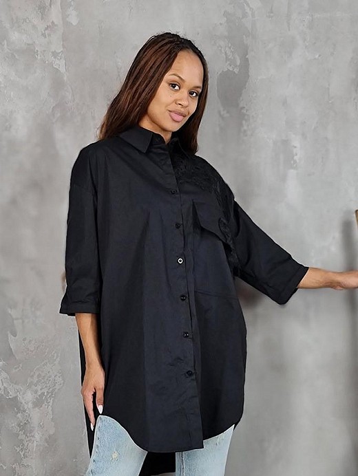 Туника DEGREES с кружевом черная 