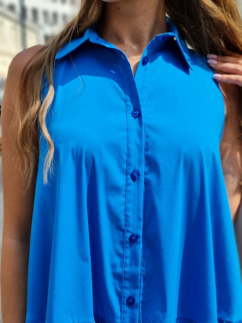 Платье Imperial короткое без рукавов голубое (Turchese), фотография №5