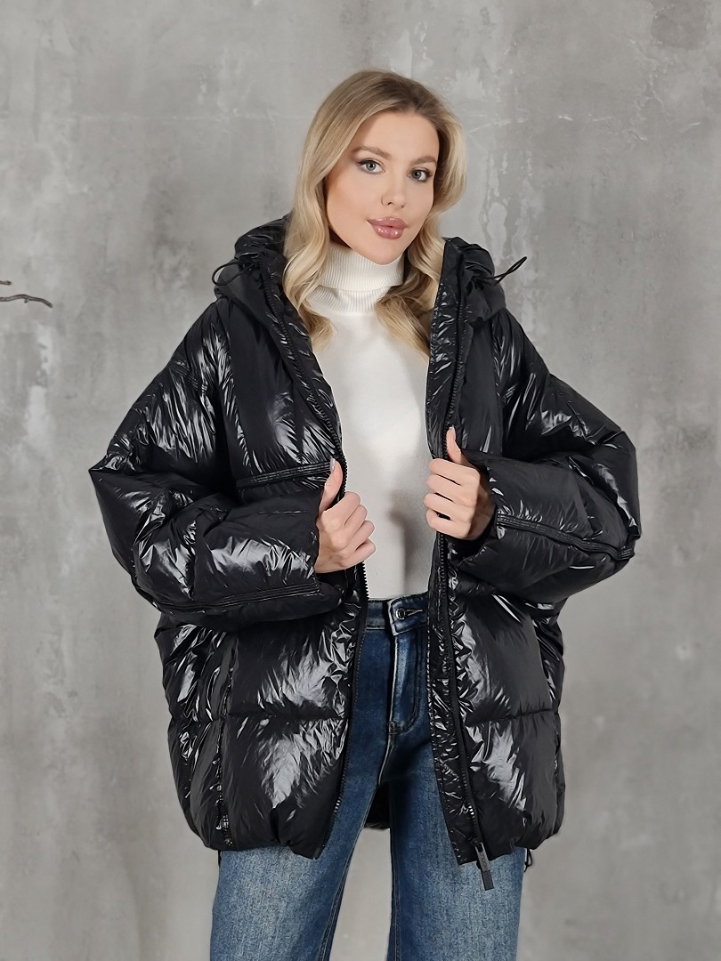 Куртка Vicolo с капюшоном черная, фотография №2