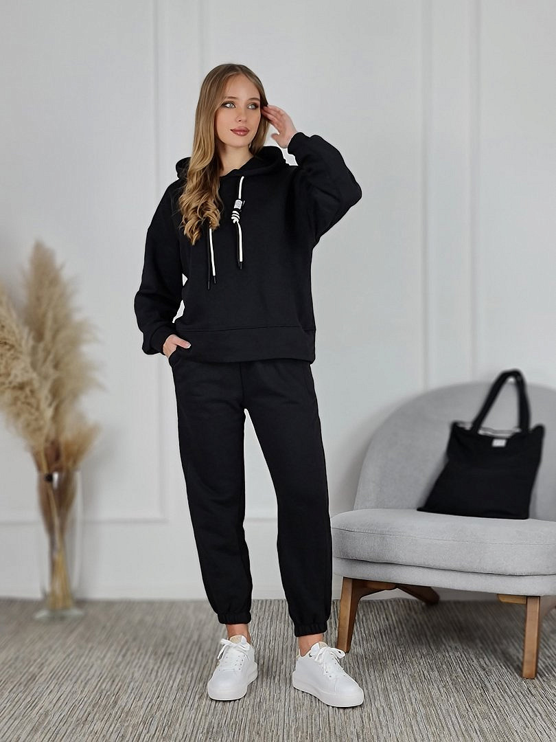 Костюм Joleen худи, брюки и сумка чёрный, фотография №3