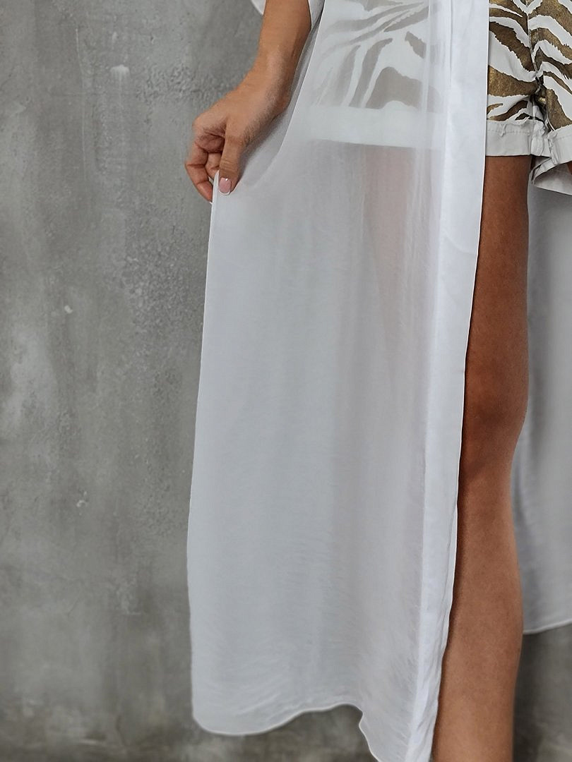 Накидка Pura Seta длинная шёлковая белая, фотография №4