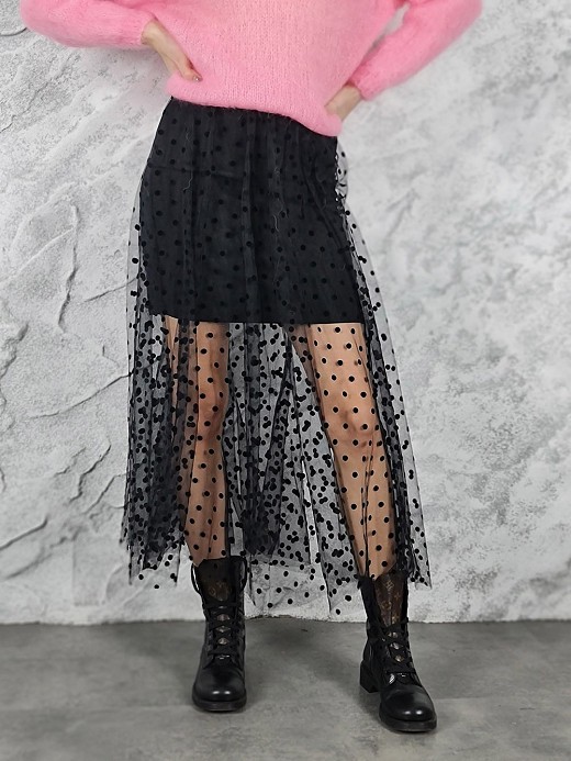 Юбка LAMIAR с фатином черная 