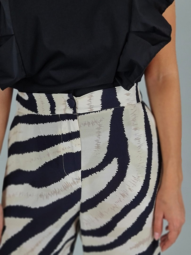 Брюки Imperial с принтом "Зебра" молочные, фотография №5