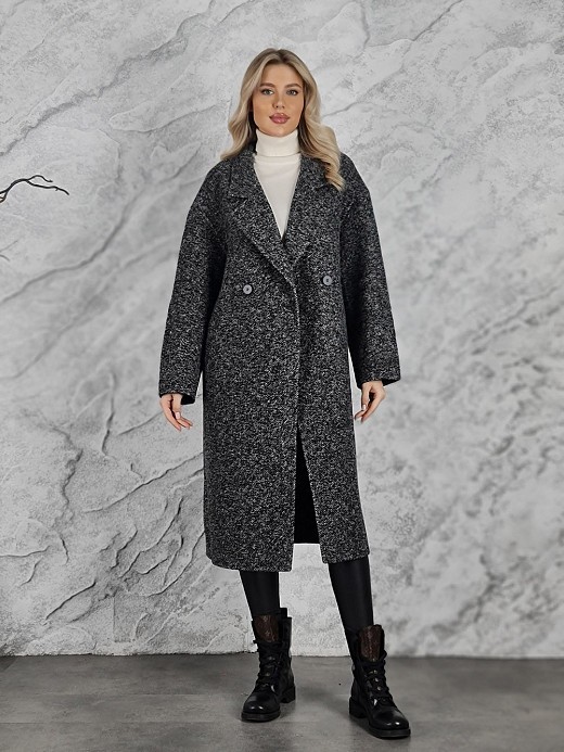 Пальто Lara меланж серое