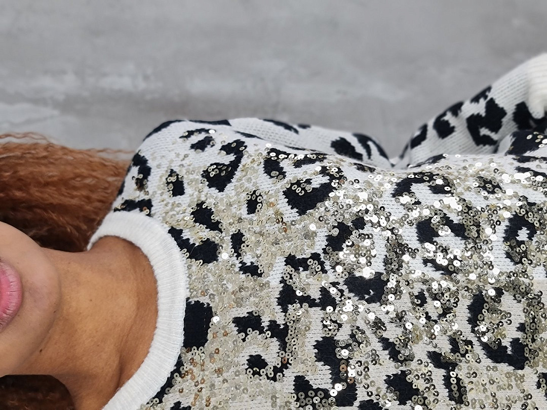 Джемпер J-Clair в леопард с пайетками бежевый, фотография №4