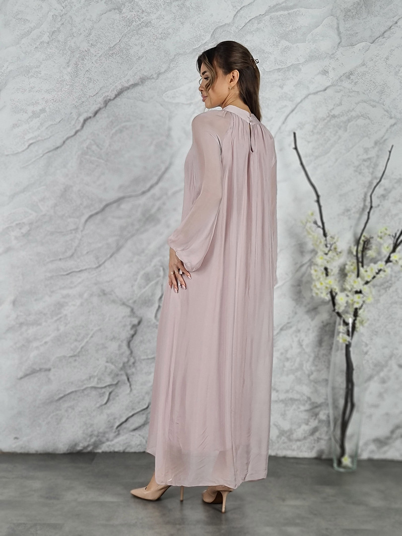 Платье CLOTHÉ свободное полупрозрачное пудра, фотография №3