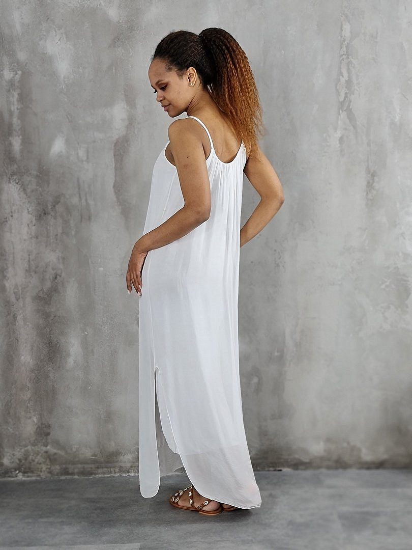 Комплект Segreto шёлковый платье и накидка белый, фотография №4