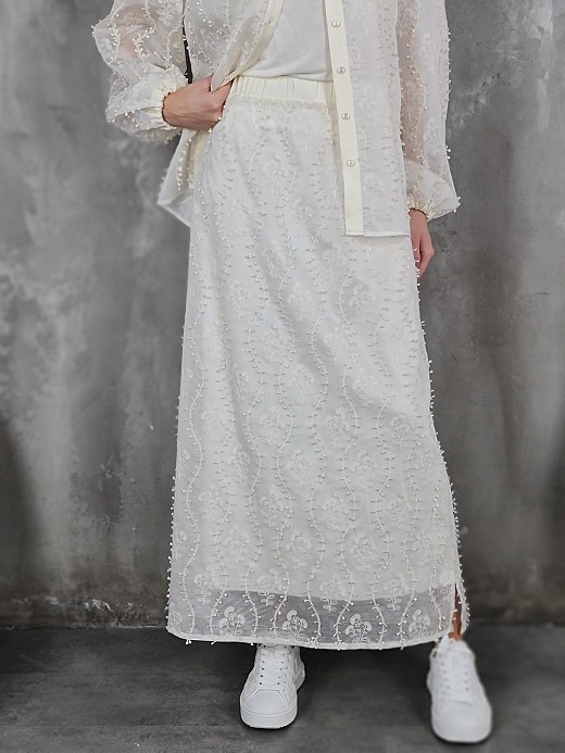 Юбка Atelier Emi с рюшами иподкладом молочная