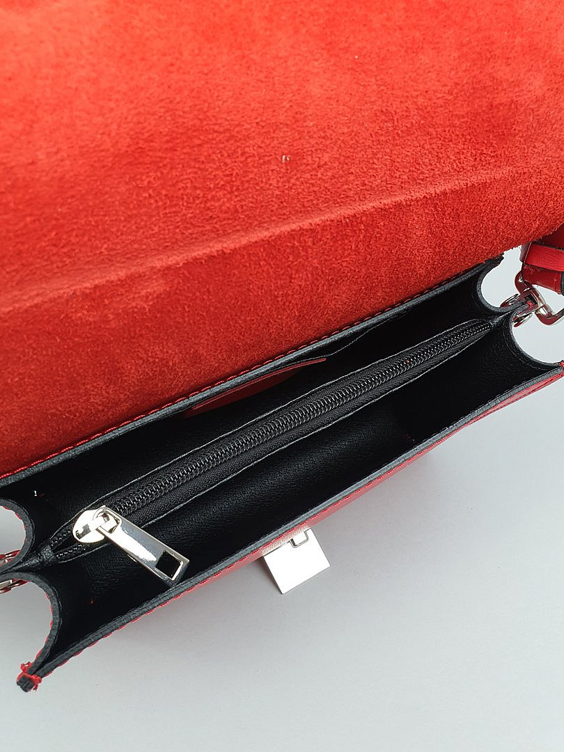 Сумка My Little Italy прямоугольная на широком ремне красная, фотография №6