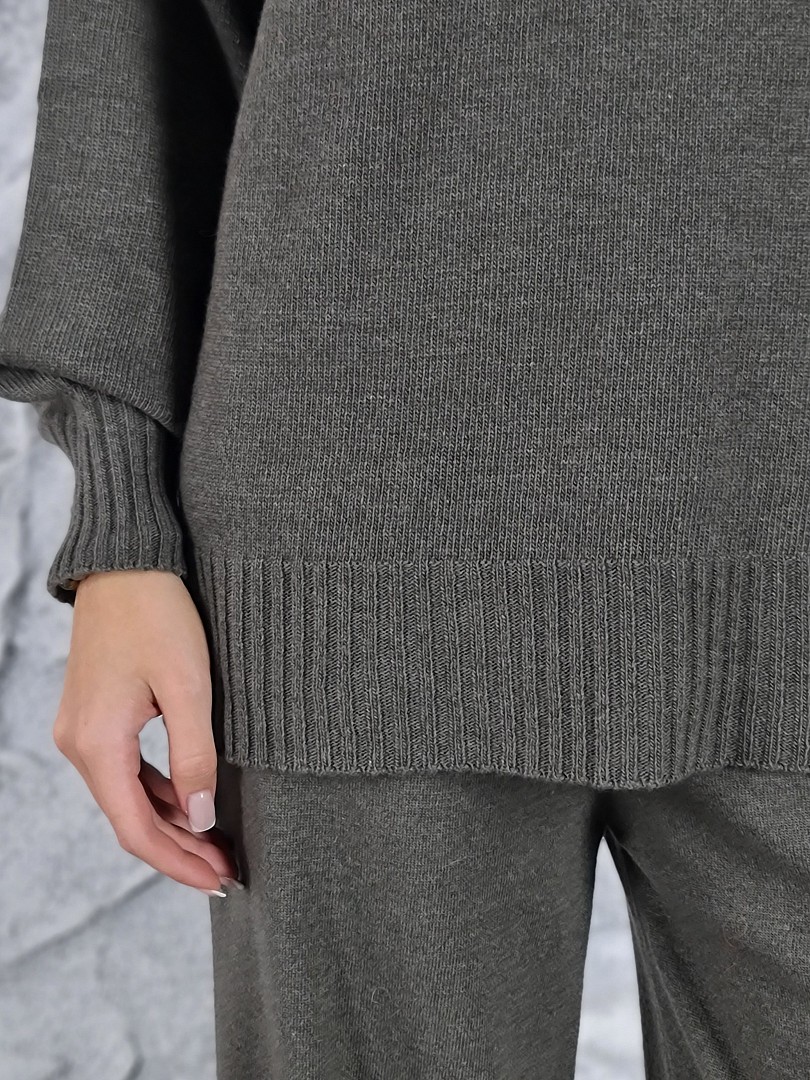 Костюм Clothé трикотажный джемпер и широкие брюки тауп , фотография №5