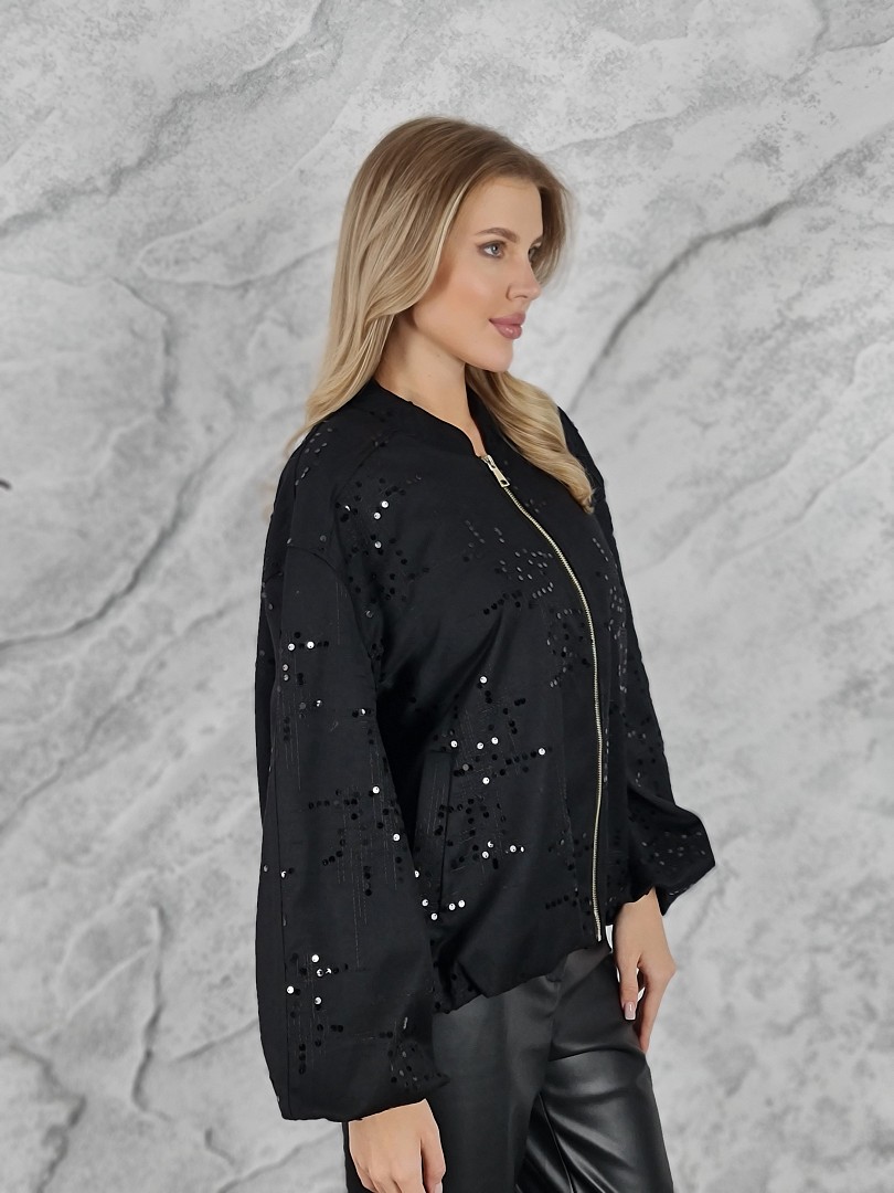 Бомбер CLOTHÉ пайетки черный, фотография №3