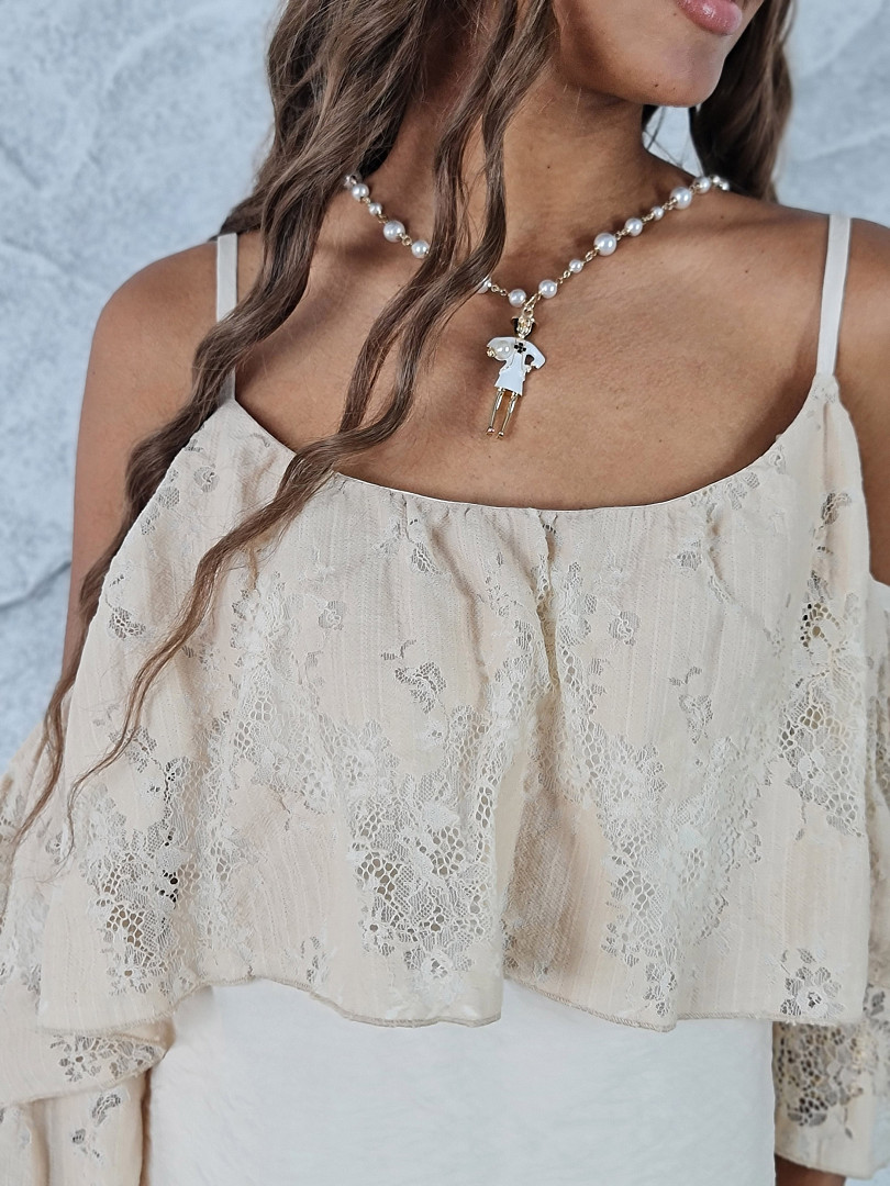 Топ Have One с кружевом бежевый, фотография №2