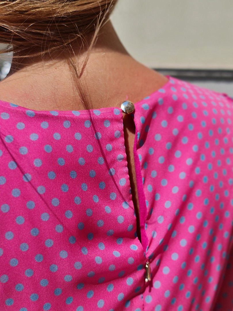 Платье Joleen в горошек с поясом фуксия, фотография №2