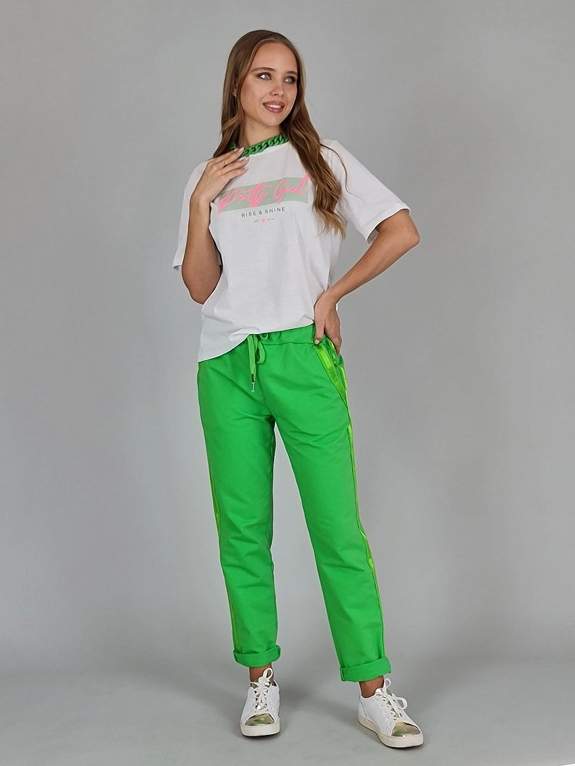 Брюки Naiif на завязочках ярко-зелёные , фотография №2
